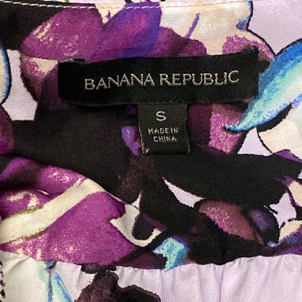 Banana Republic Purple Floral Print Tunic Top - Picture 5 of 6